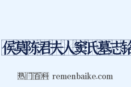 侯莫陈君夫人窦氏墓志铭是什么意思的图片